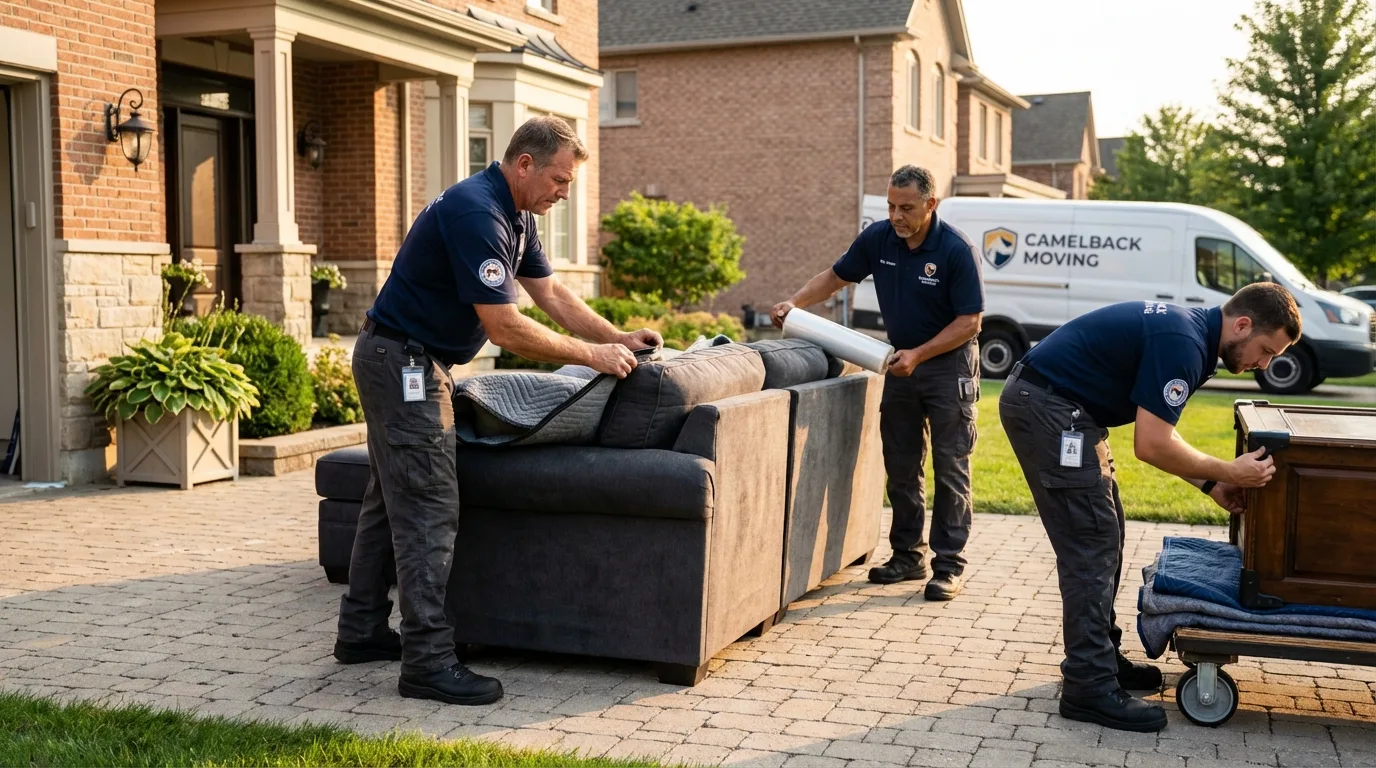 Large estate moving crew wrapping furniture in Dolan Springs, AZ